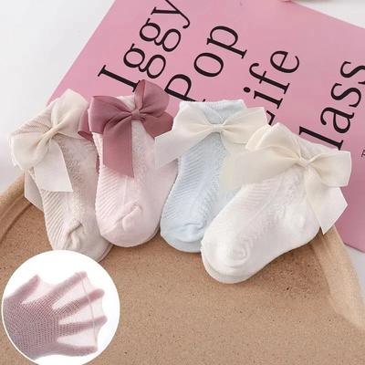 Baby Mesh Socks Bowknot Soft Cotton Newborn Sock Princess Infant Toddler Girls Cute Breathable Socks