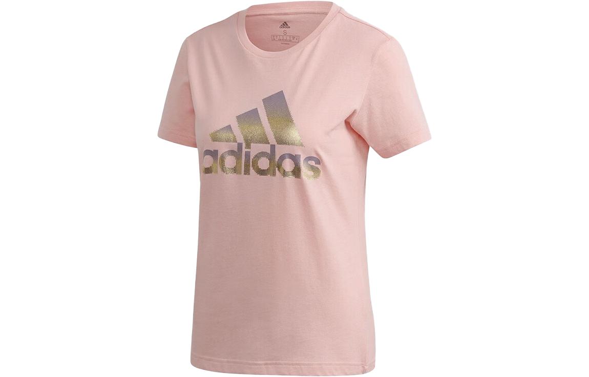

Adidas T Shirts Women s Pink Crew Neck Moderate Straight Fit FJ5013 S
