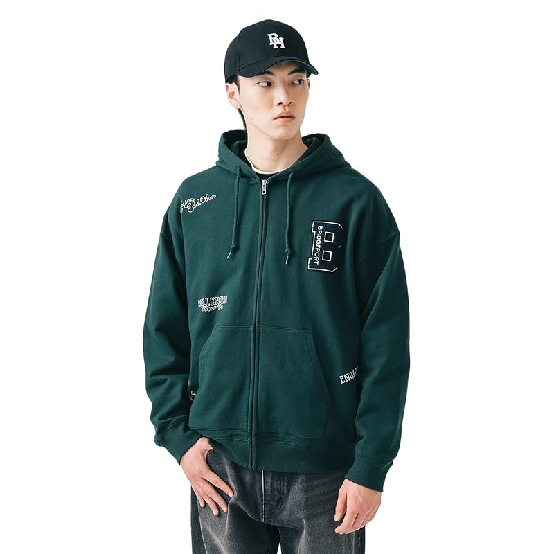 

[Beams Heart] sweatshirt letter emblem zip hoodie men s D.GRN M