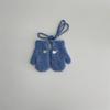 Winter Winddicht Kältefest Warm Kinderhandschuhe 2-5 Jahre Gesticktes Herz Halsband Strick Cremefarben Babygarn Säuglingswolle