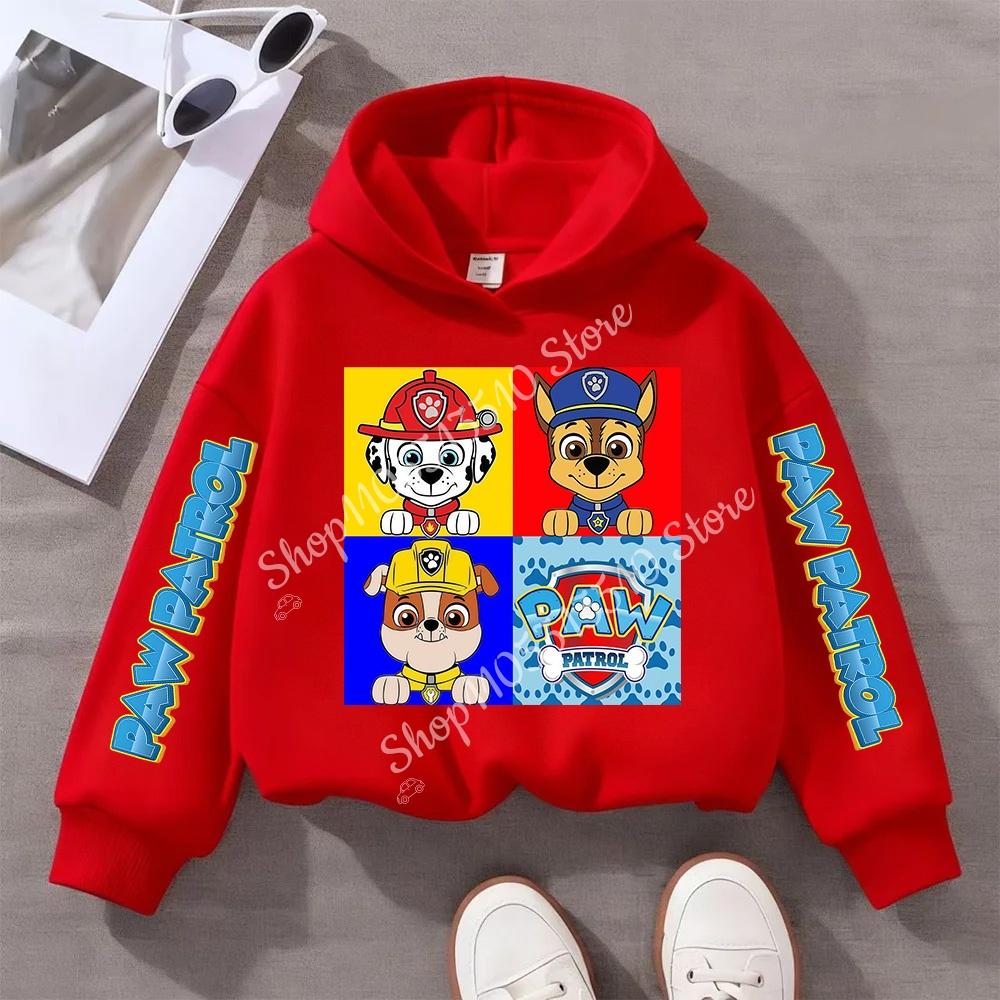 Paw Patrols Sweatshirt Chase Skye Anime Cartoon Print Cotton Fashion Casual Sports Thin Tops Spring Autumn Kids Clothes Gifts