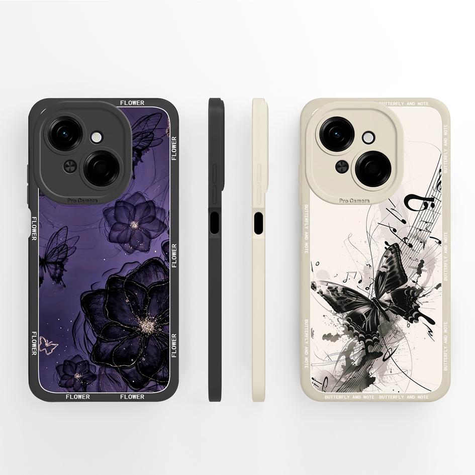 Do etui na telefon Tecno Pova 4 5 6 Pro Neo 3 Pop 8 9 z płynnego silikonu, modny mały miś, słodki, pulchny kot, miękka ochrona aparatu, torby na telefony do Tecno Capa