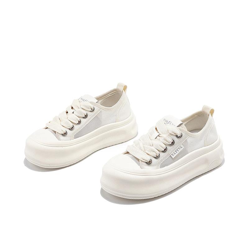 Thick Bottom Heightened Easy Wear Shoes Women's Summer New Fashion All-Matching Mesh Breathable Casual Sports Skate Shoes