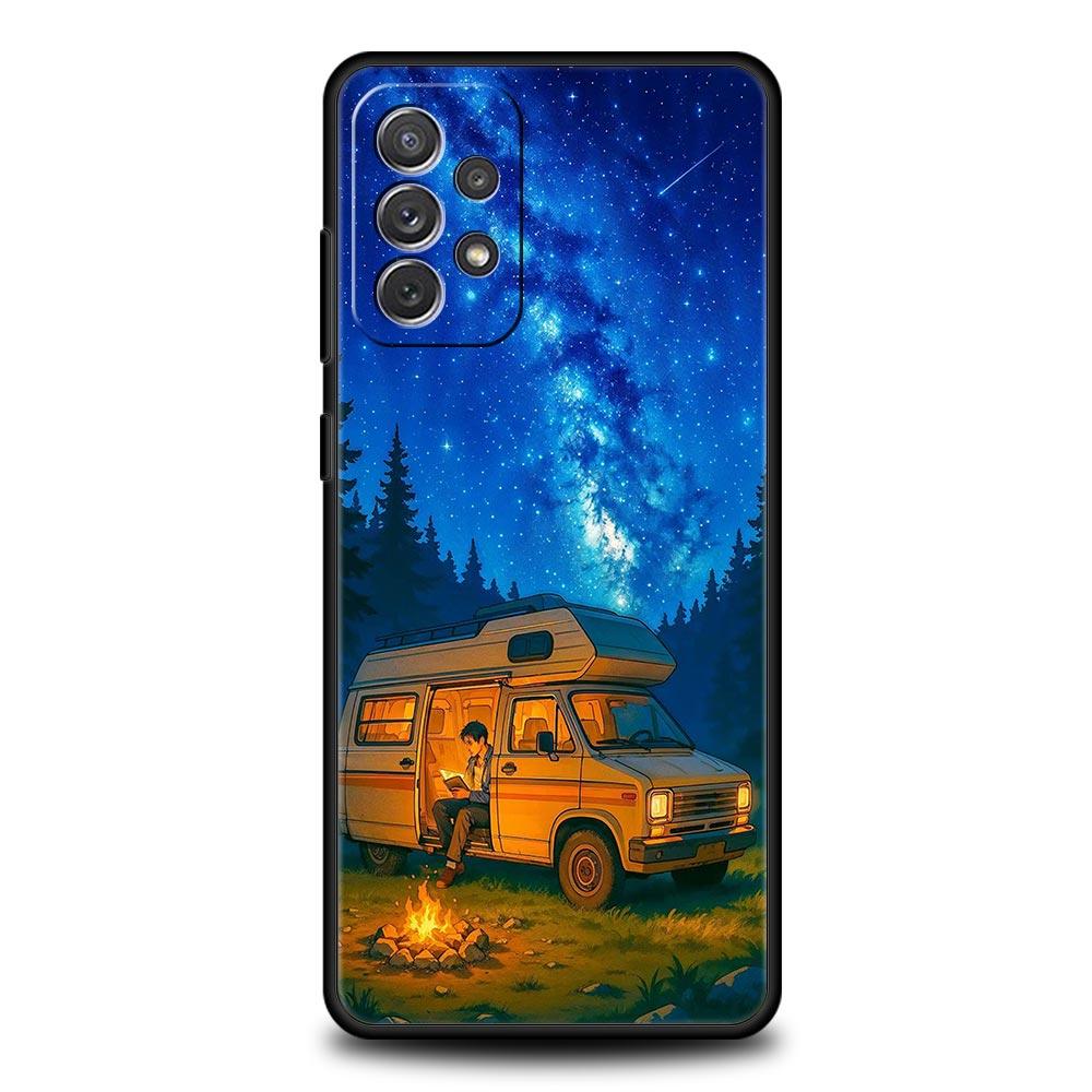 

Phone Case For Samsung A17 A15 A13 A51 A71 A41 A31 A21S A07 A05 A35 A55 A23 A25 A33 A53 A73 5G Cover Forest Travel Vehicle Galaxy A71
