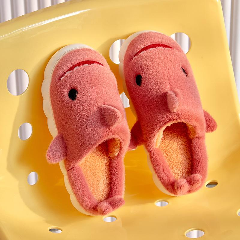 New cute shark cotton slippers home shoes cartoon fashion comfortable thick sole cute parent-child cotton shoes