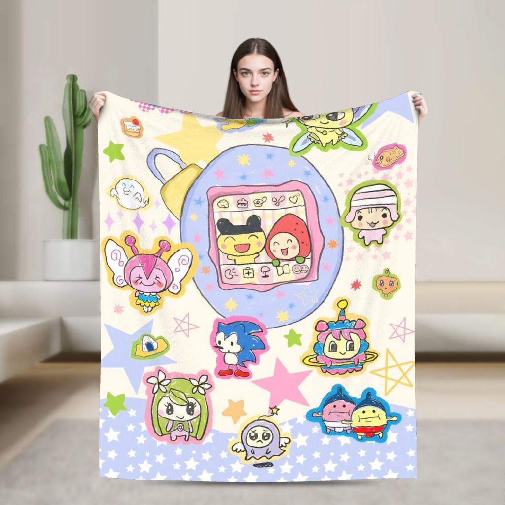 Tamagotchis Flannel Blankets  Funny Throw Blanket for  Sofa Bedding Lounge 200x150cm Quilt