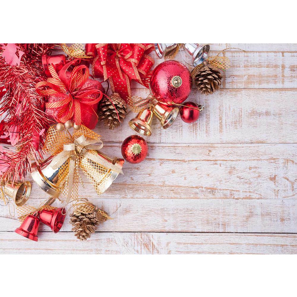 Christmas Pine Cone Gift Wooden Plank Photography Background Vinyl Cloth Backdrop Photo Studio for Children Baby Home Photobooth