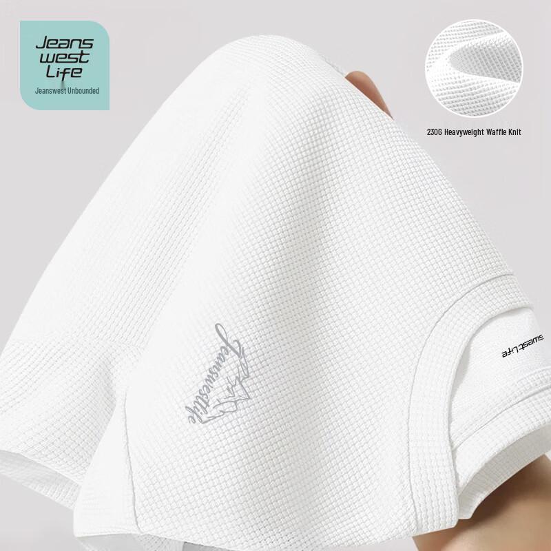 JEANSWEST LIFE Men s Heavyweight Waffle Knit T-Shirt 5XL