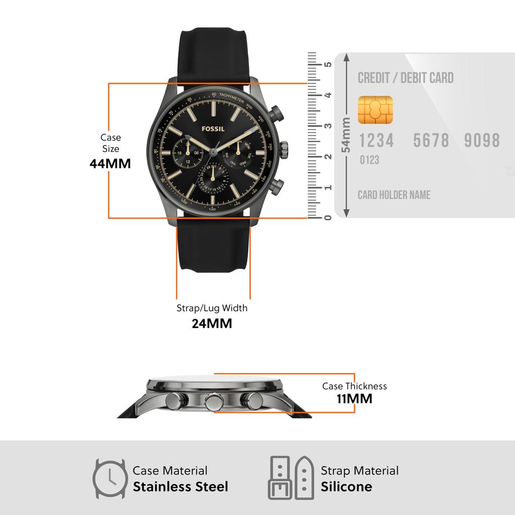 Fossil SULLIVAN BQ2746 Men's Watch, Black