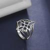 Ladies Ring Geometric Electroplating Hollowed Pattern Bright Luster Smooth Surface Dress Up Jewelry Witch Knot Stainless Steel Ring for Daily Wear