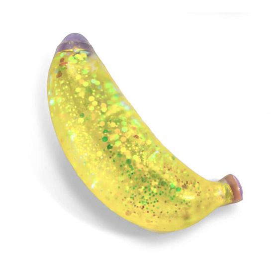 

Glitter Banana Stress Sugar Ball Stress Relief Clear Banana Squeeze Sensory Toy Anxiety Relieving Simulated Fruit Stress жёлтый