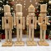 1/2/3Pcs 25/38CM Christmas Wooden Unfinished Nutcracker Figurine DIY Blank Unpainted Soldier Figure Holiday Party Ornament Decoration