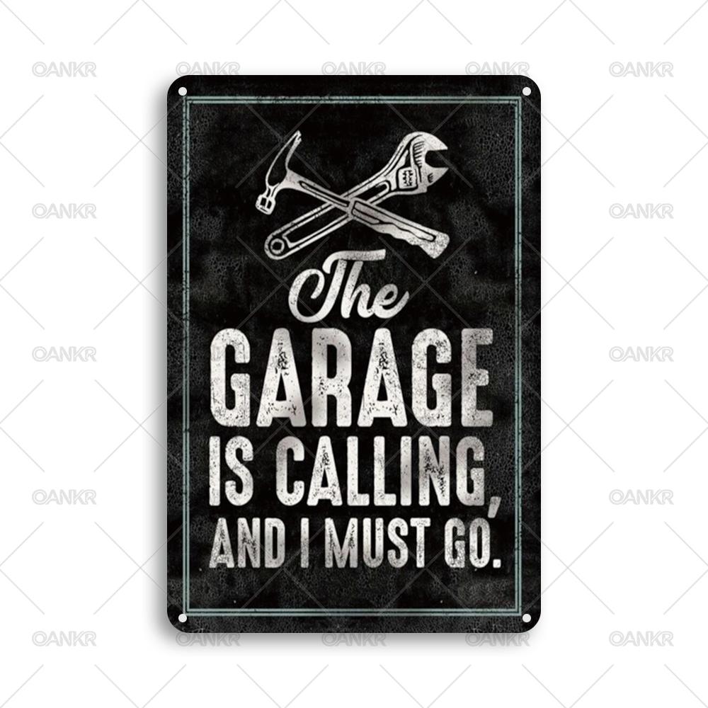 

Funny Phrase Poster Metal Tin Sign The Garage Is Calling And I Must Go Metal Signs for Man Cave Home Wall Decor Accessories 20x30cm
