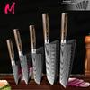 Kitchen Knife Chef Knives 7CR17 440C High Carbon Stainless Steel Cleaver Meat Fruit Knife Imitation Damascus Sanding Laser Knife