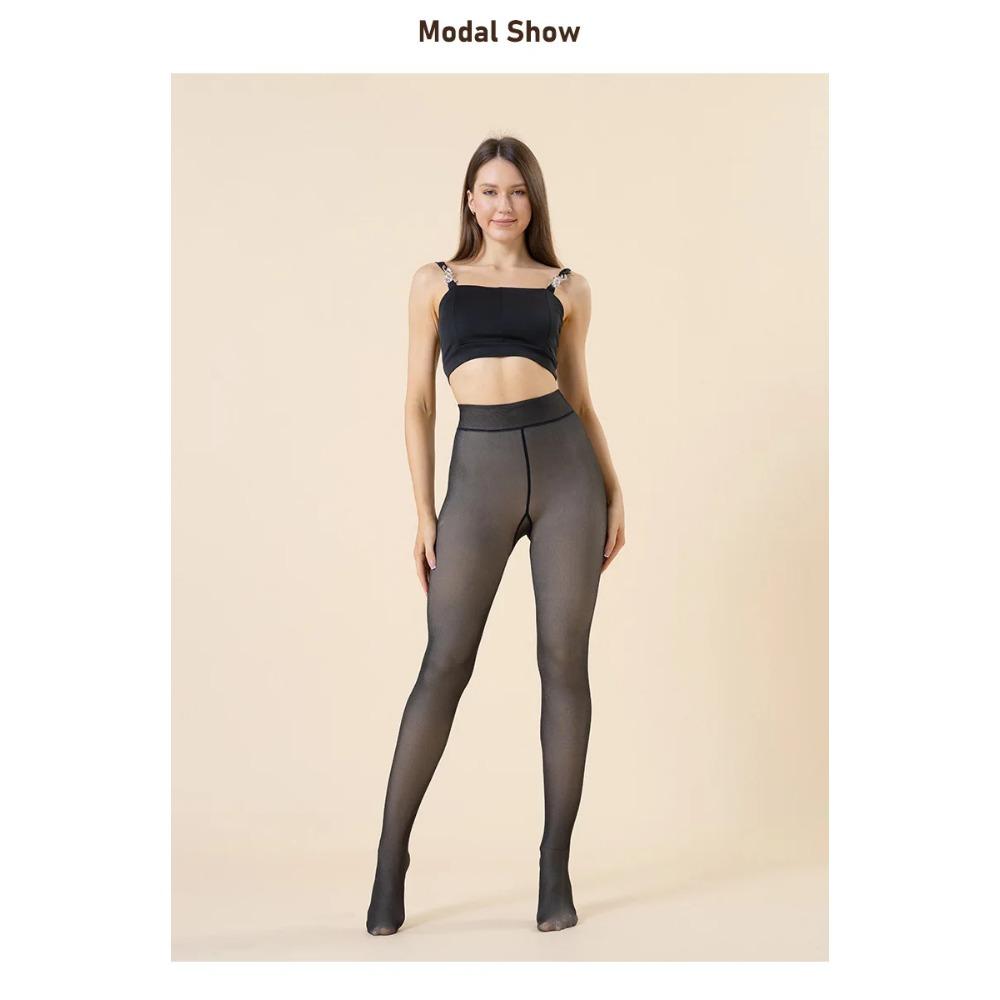 85-300g Padded or Non-padded,Woman Thermal Tights Sexy Translucent Fleece Leggings Pantyhose Slim Winter Warm Thick Velvet Stockings,Streetwear Pants