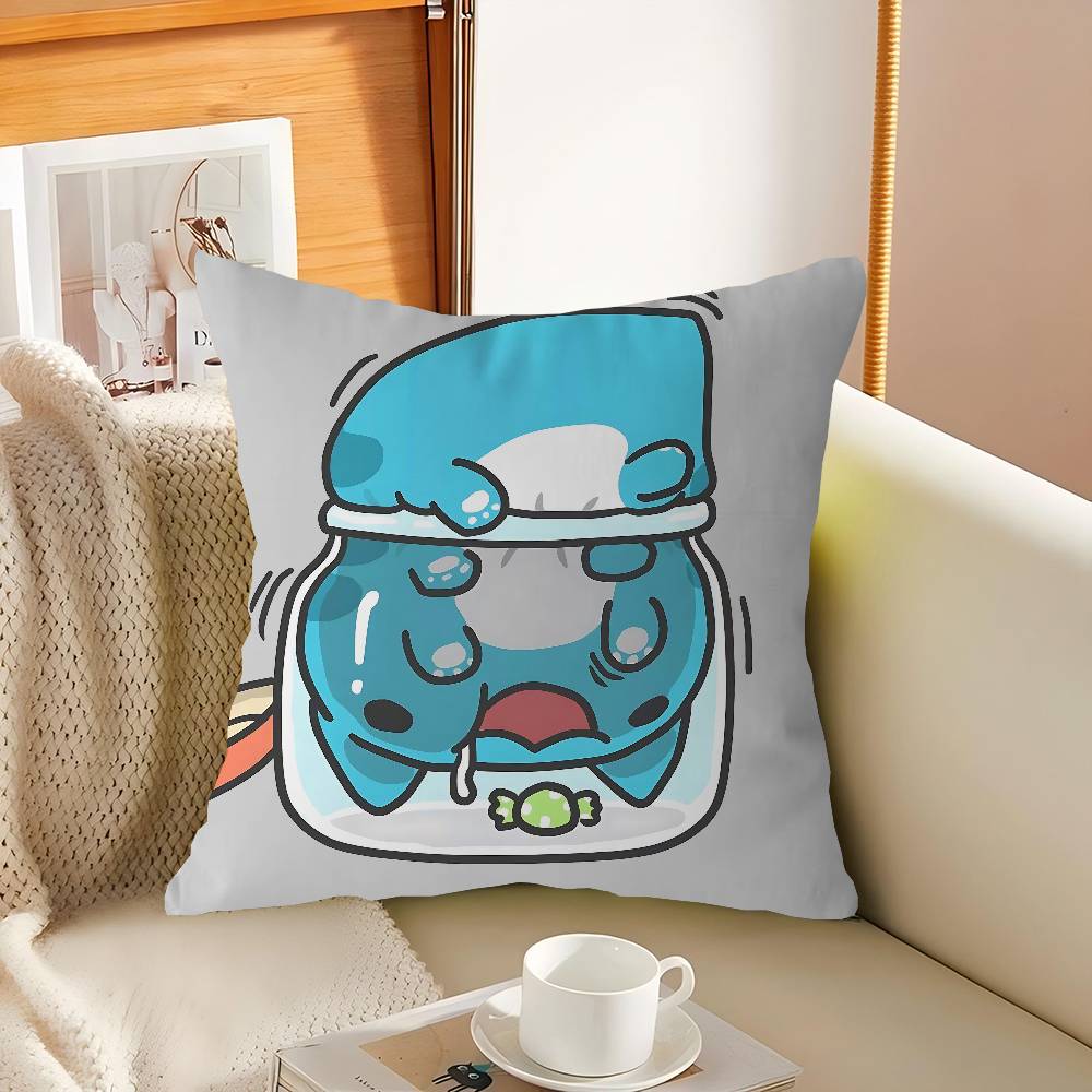 B-Bugcat Capoo Cartoon Decorative Room Aesthetics Pillow Case Home Decor Bedroom Sofa Bed Couch Pillow Cover 45x45
