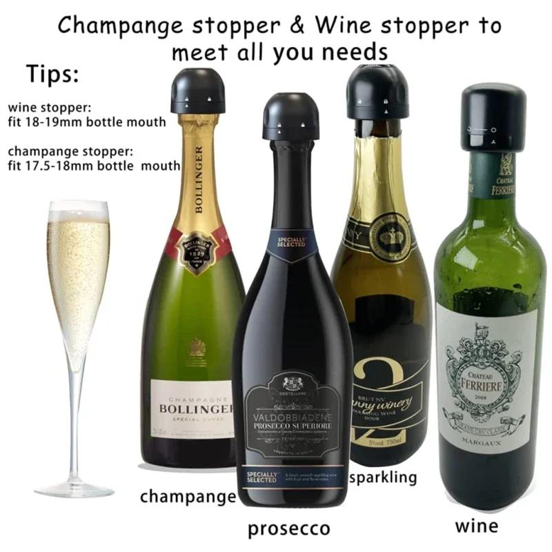 1/2Pcs Home Vacuum Wine Bottle Stopper Drinkware Bar Accessories Straw Silicone Seal Cocktail Tools Cap Glass Straws Champagne