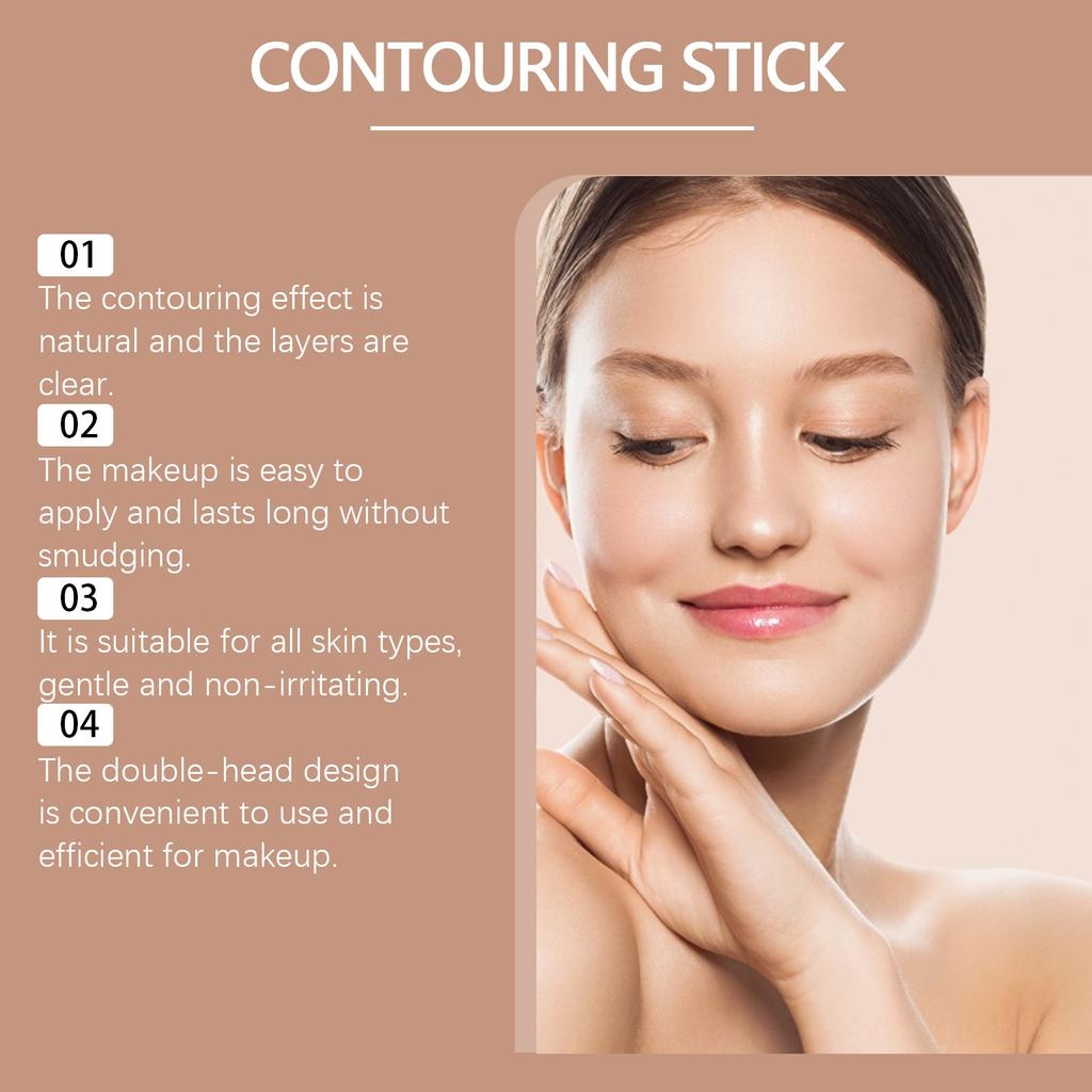 2in1 Facial Shaping And Contouring Stick, Contouring Cream, Concealer Three Dimensional Stick,1pc,