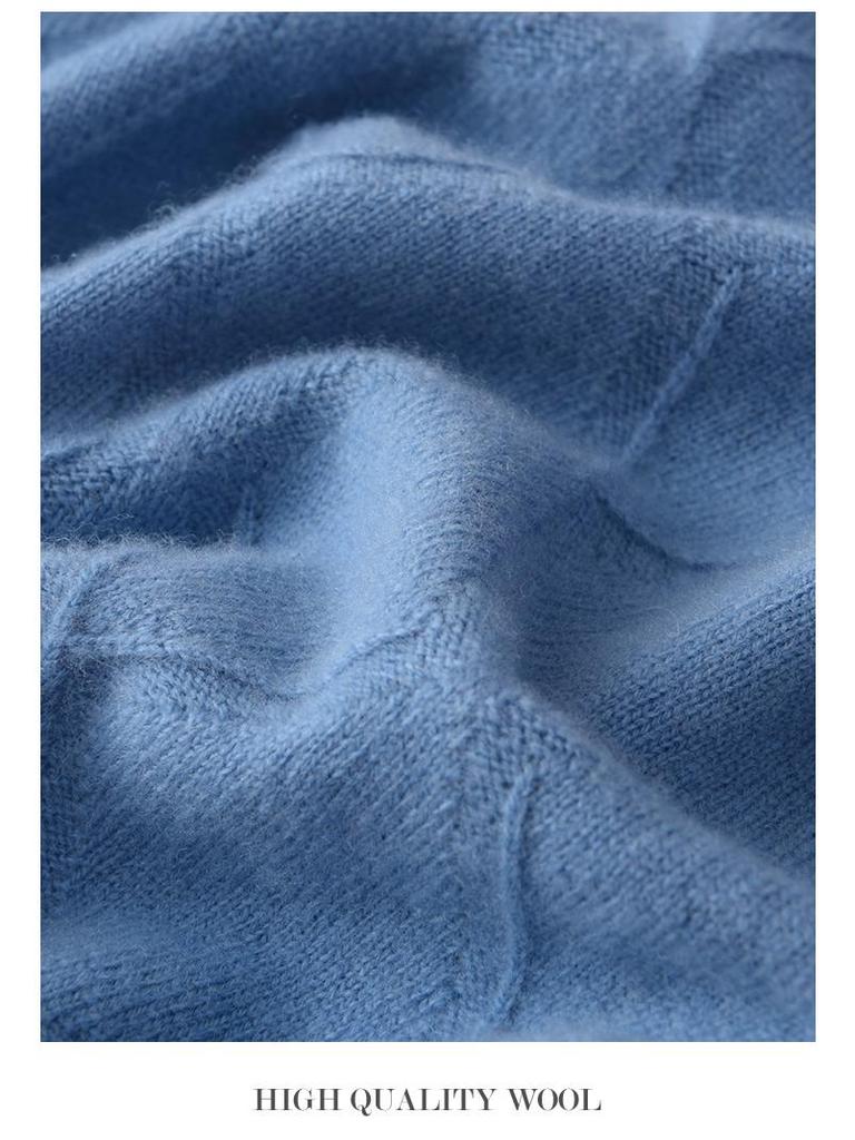 Men's Cashmere Sweater - Autumn/Winter Collection: Round Neck, Loose Fit, Solid Color, Business Casual Knitted Pullover
