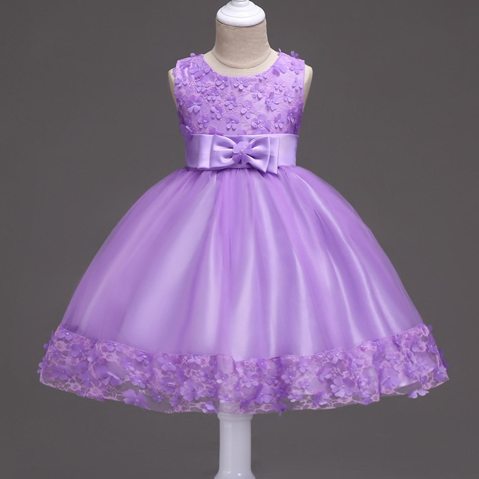 

Детское платье Платье принцессы с цветочным узором Однотонное платье для торта 140