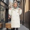 Damen Winterjacke 2026 Winter Damen Lange Jacke Kariert Revers 2 Taschen Verdicken Warme Baumwolljacke Damen Damenjacke