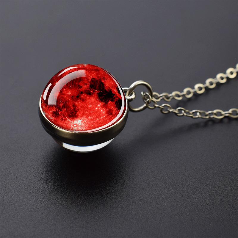 Collar con colgante de bola de cristal, sistema Solar, Planeta, Luna, Tierra, Júpiter, Neptuno, Marte, Venus, mercurio, regalo de Navidad