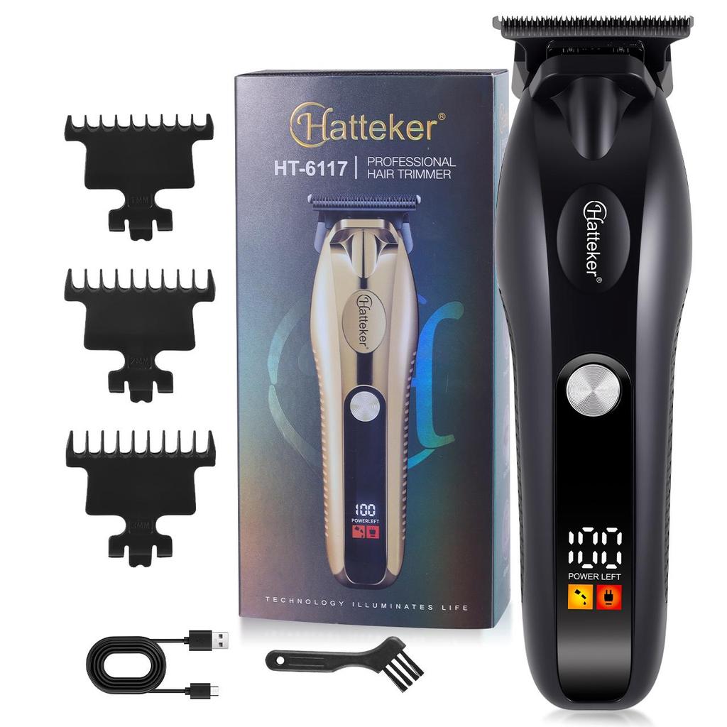 Electric Clippers Cordless Digital Display with LED Screen for Professional Barber Use Shaving and Oil Headcut Sculpting USB Rechargeable