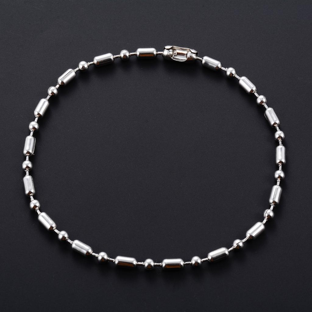 Chic Stainless Steel Beads Bracelet Link Bamboo Hand Chain for Women Men Wristband Anklets Ankle Chain Metal Jewelry Accessories