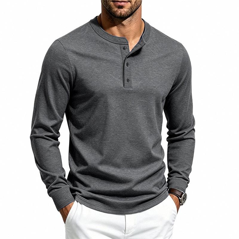 Herren S EU Größe Langarm T-Shirt Slim Fit Lässig Basisschicht