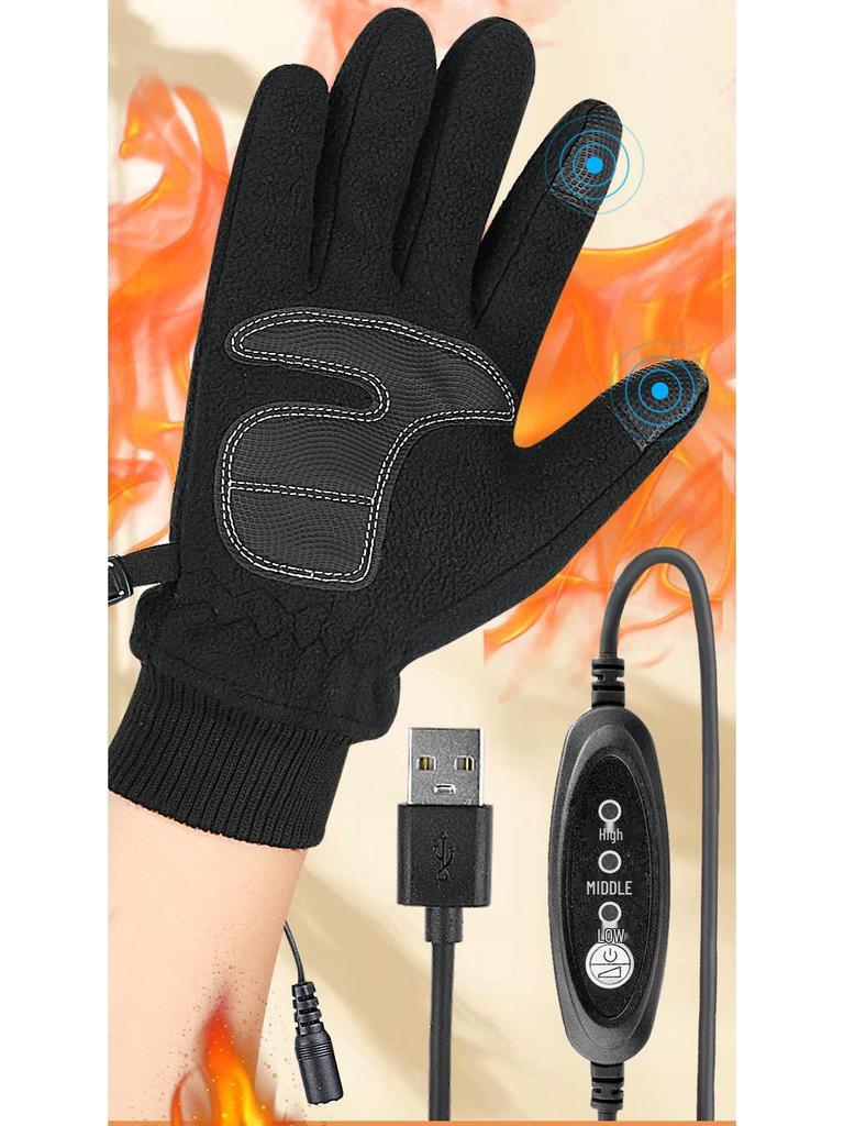 5V USB Heated Touchscreen Gloves for Outdoor Skiing & Cycling—Thick, Warm, Electric