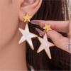 Natural Shell Star Earrings Rings In Stainless Steel With 18k Gold Plated Dangle Earring Ring Statement Jewelry Set for Women