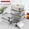 304 Stainless Steel Square Storage Box with Lid - Food Grade Fresh-Keeping Container