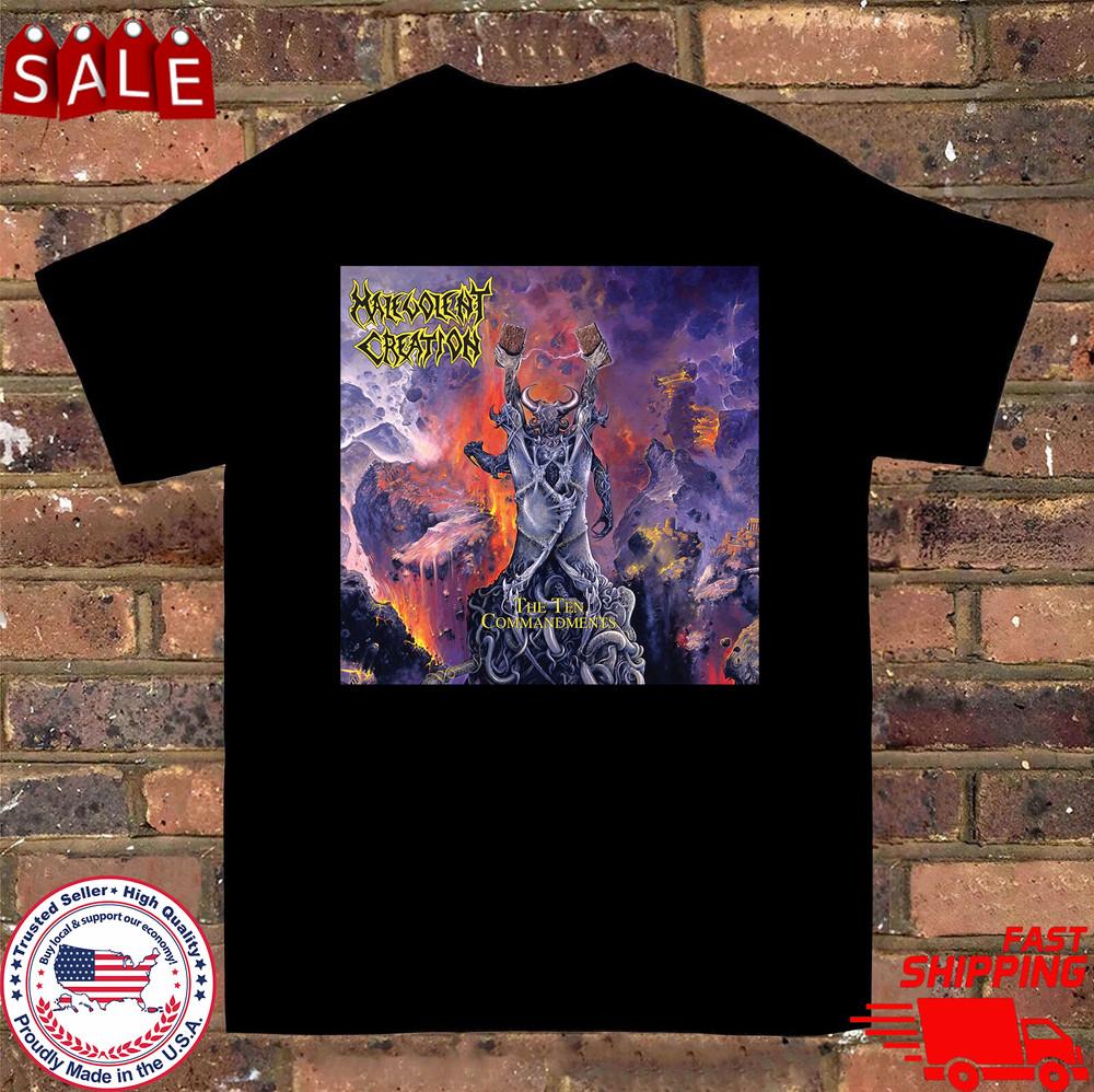 Malevolent Creation The Ten Commandments T Shirt Full Size S5XL Unisex T-Shirt XXXXL