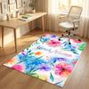 Floral Garden Theme Crystal Velvet Rug Personalized Custom Name Text Soft Floor Mat Home Decor