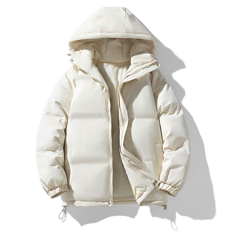Solid Color Versatile Cotton Jacket for Women, Autumn and Winter Korean Style Trendy Loose and Thick Men's Casual Couple Cotton Jacket