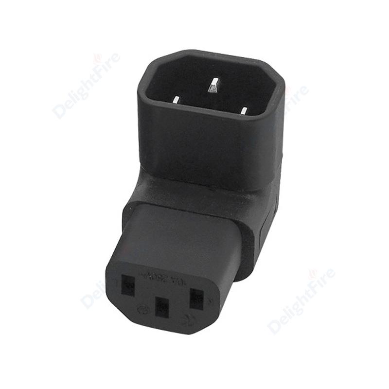 C14 C13 AC Adapter Left Right Angle Socket IEC 320 3pin Male Female Extension 90 Degree Down Up Angle AC Plug Converter