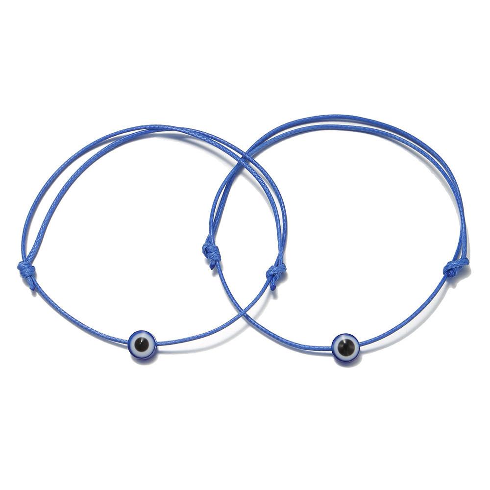 Vintage Style Evil Eye Handwoven Bracelet Set For Couples And Friends