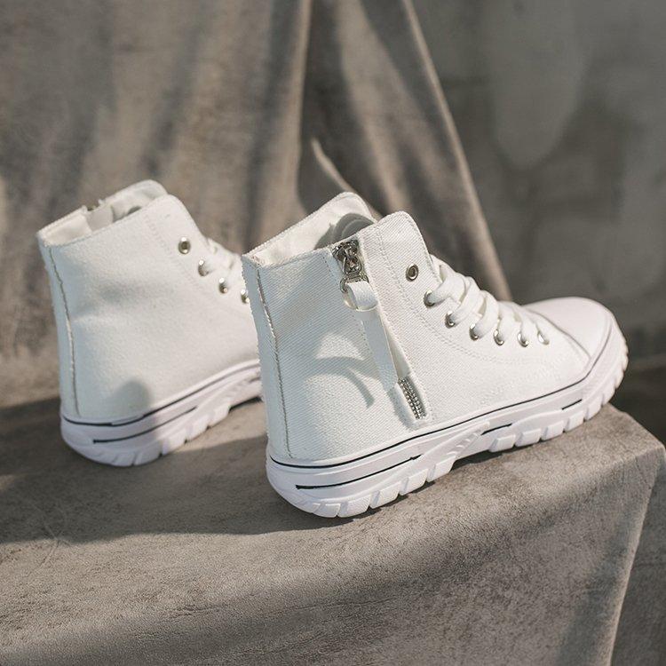 Komfort Herbst Neue Vulkanisieren Frauen Casual Leinwand Plattform Schuhe Frau High Top Weiß Schwarz Plattform Turnschuhe Tennis Weibliche