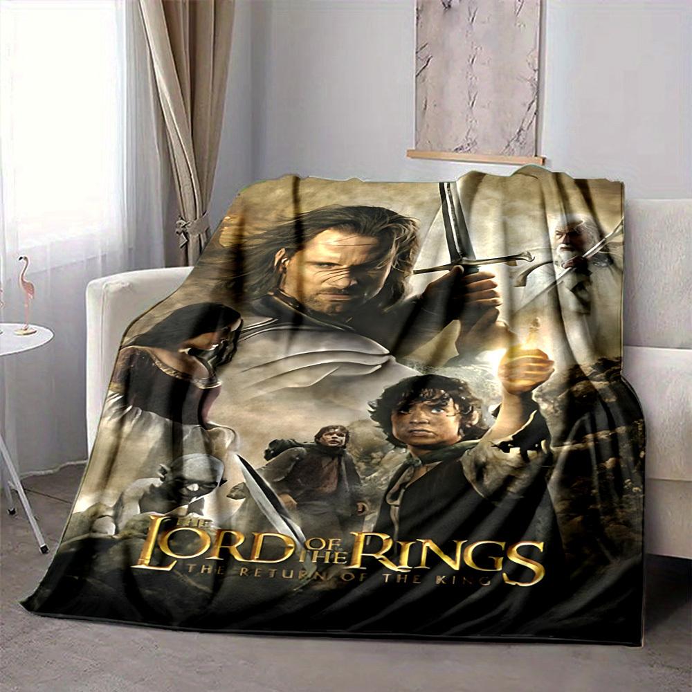 1pc The Lord of the Rings Flannel Throw Blanket - HD Printed Lightweight Soft Warm All-Season Blanket for Sofa, Bed, Travel070