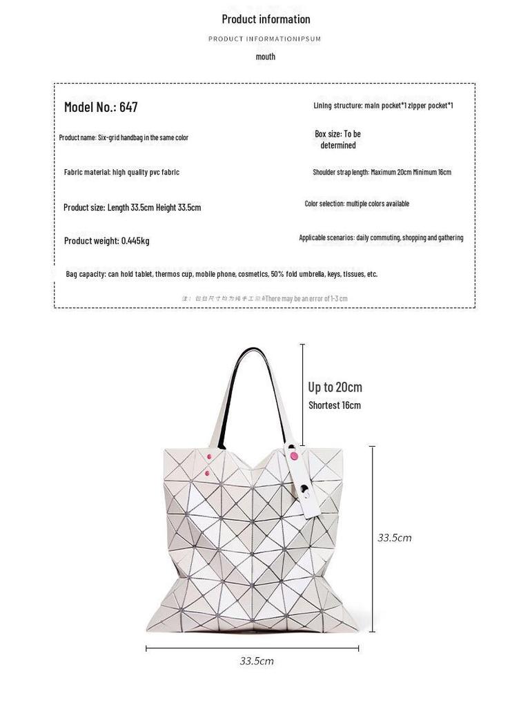 Geantă de umăr cu model geometric de diamant în stil japonez pentru vara 2023, Variație de culoare 6x6