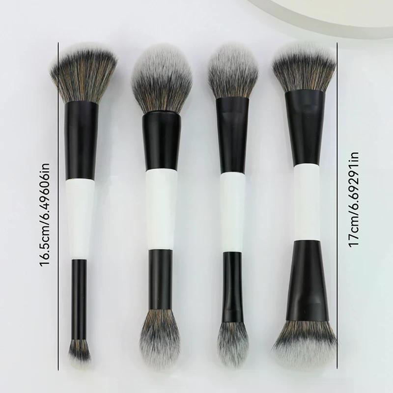 Doppelseitiger Foundation-Gesichtspinsel Doppelseitiger Puder-Rouge-Kontur-Und-Lidschatten-Concealer Make-up-Pinsel