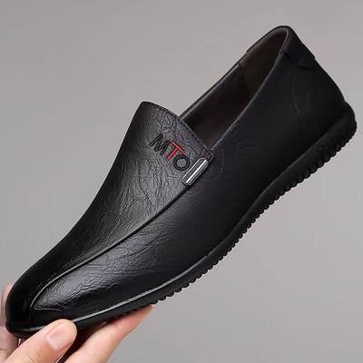 Men's Casual Leather Shoes Soft Leather Soft-soled Work Shoes Cover the Feet and Pedal the Trend of Doudou Shoes