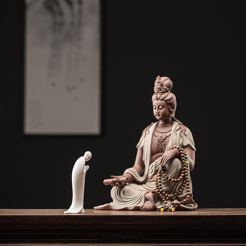 Aquarium Ceramic Zen Buddha Statues, Creative Monk Figurine Crafts, Fish Tank House Ornament, Ceramics Decoration, Home