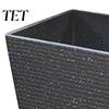 Heavy Duty Garden Pot Square Plastic Flower Pot, Stone-Look Planter with Drainage Hole, Modern Plant Minimalist Style Container for Indoor Outdoor