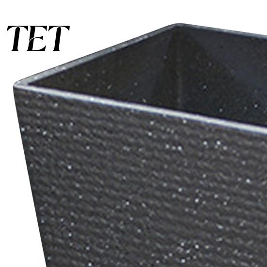 Heavy Duty Garden Pot Square Plastic Flower Pot, Stone-Look Planter with Drainage Hole, Modern Plant Minimalist Style Container for Indoor Outdoor