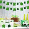180cm Shamrock Garland Party Decoration Banner Hanging Clover Leaf String for St Patrick Celebration Indoor Outdoor Festival