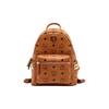 Stark Classic Monogram Print Double-Sided Studded Canvas And Leather Backpack Unisex Backpack Brown Cognac MMKAAVE10CO001