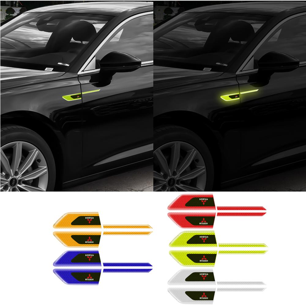 For Mitsubishi Outlander Pajero Eclipse ASX EVO Car Reflective Sticker Night Warning Strip Tape Traceless Protective Accessories