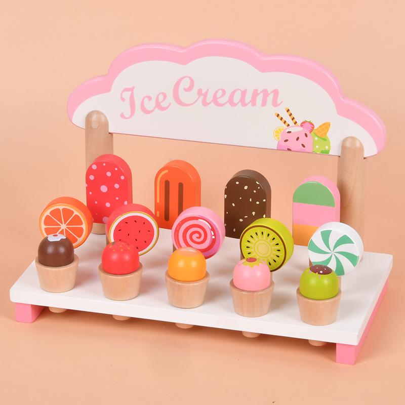 

Деревянная тележка для мороженого, игровой домик, кухонная игрушка для детей 3-6 лет - Идеальный подарок на день рождения для девочек