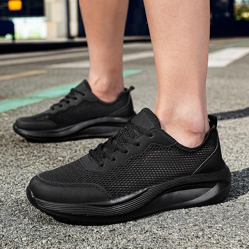 Shoes summer hollow mesh shoes mesh breathable thin lightweight casual sports shoes large size thick sole travel running shoes